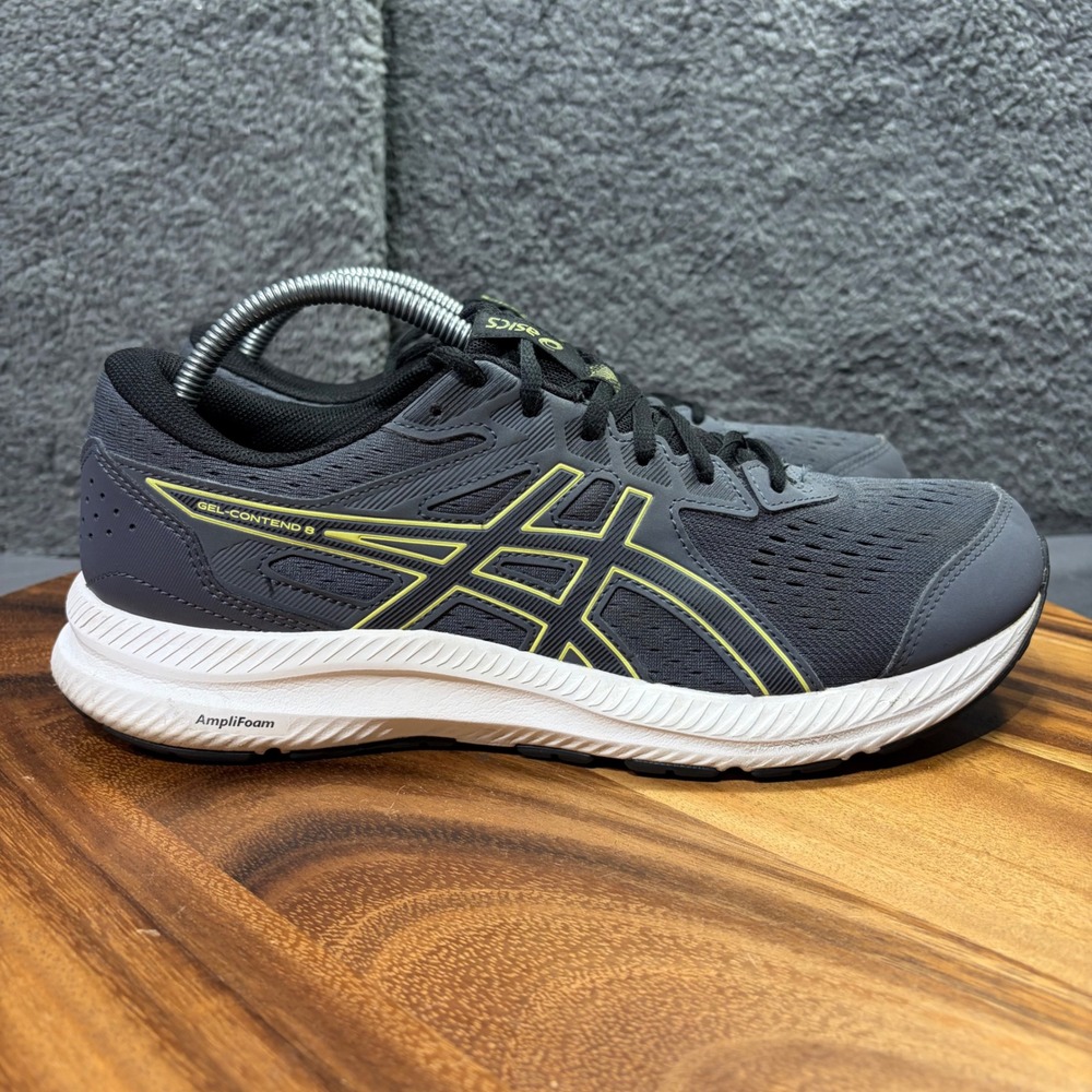 ASICS Gel-Contend 8 Mens Running Shoes Graphite Grey Lime Zest 1011B492 Size 10